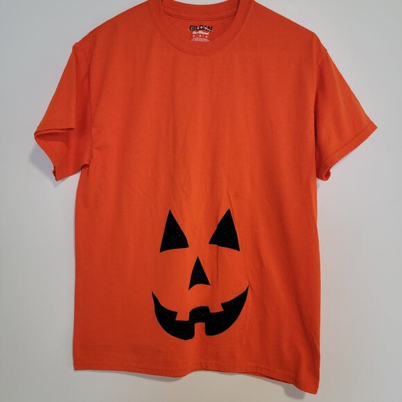 Gildan Orange Tee with Pumpkin Design - Picture 1 of 3